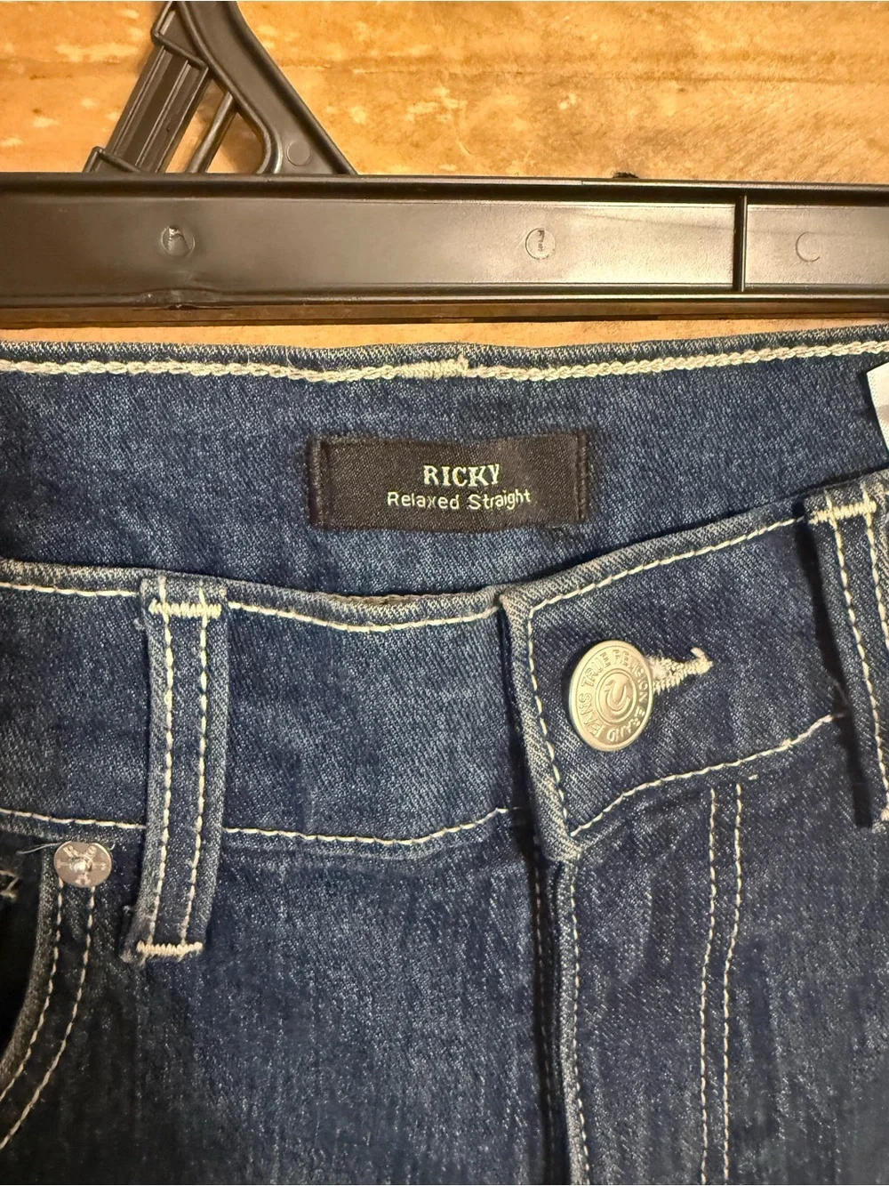 True Religion Men’s Slim Straight Jeans in Dark Blue
